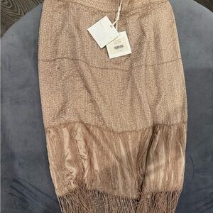 Textured Fringe Pencil Skirt - Blush Taupe! TWP designer!!!